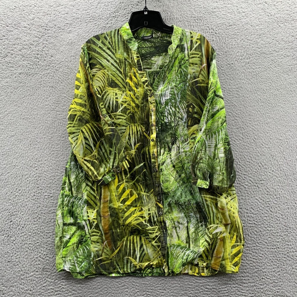 MONARI Blouse Womens Size 12 CAN / 14 GB Top Floral Cotton Silk**